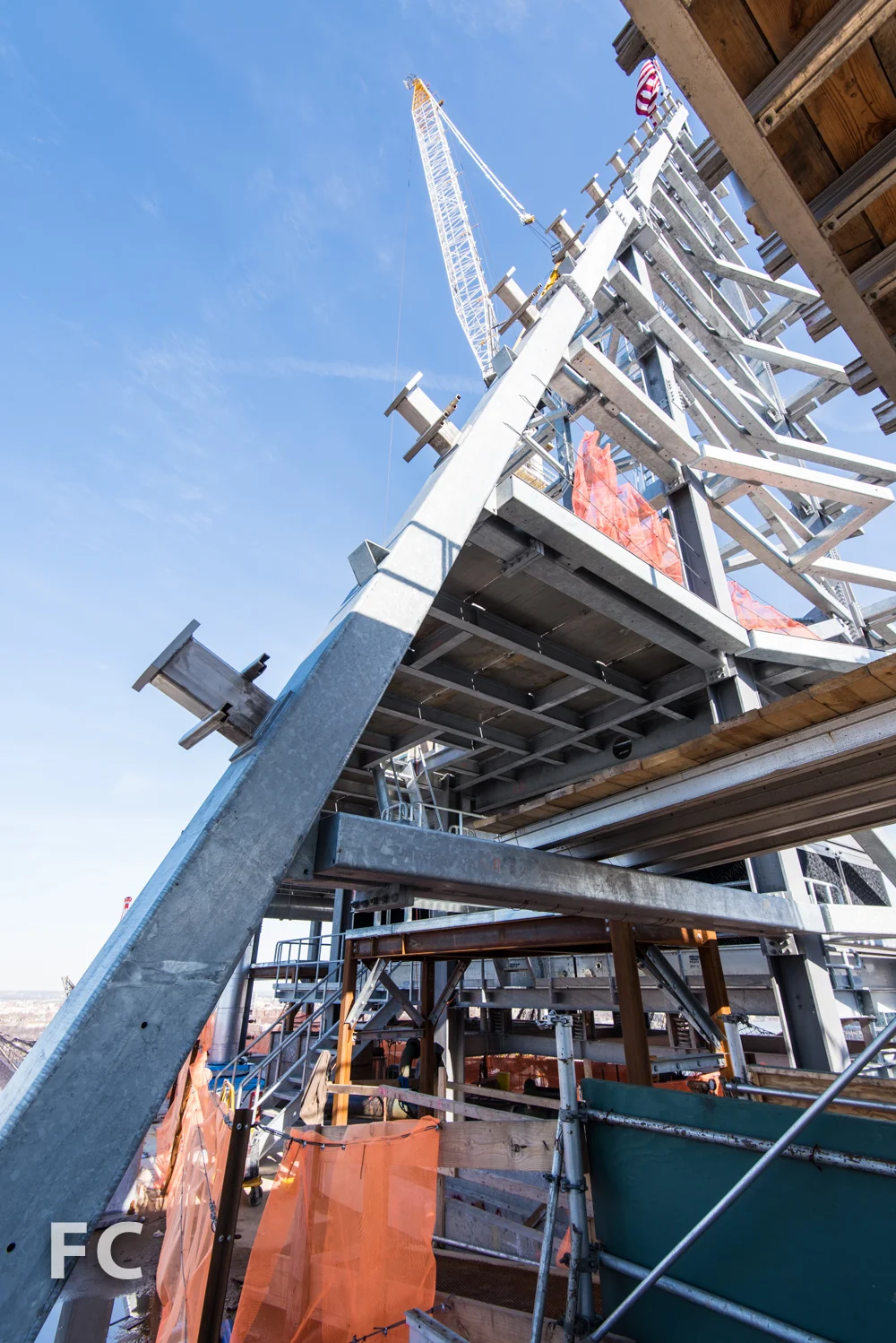 The mechanical enclosure structure that forms the peak.