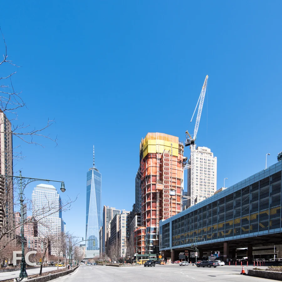 Looking north on West Street.