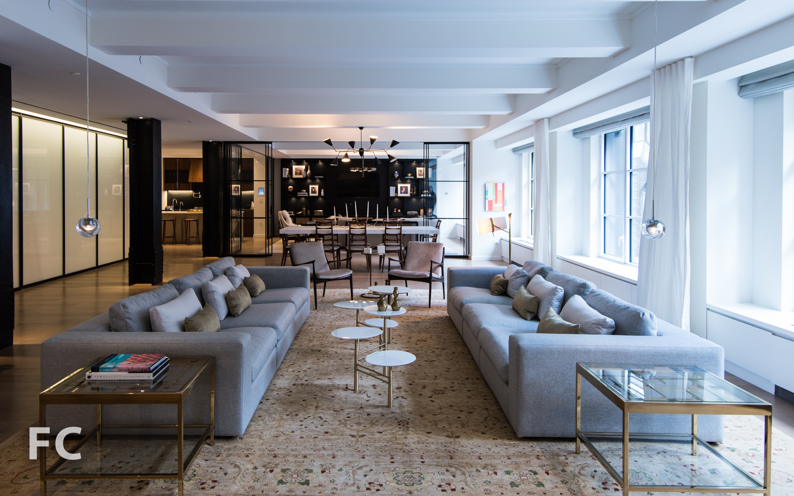 Living and dining space.