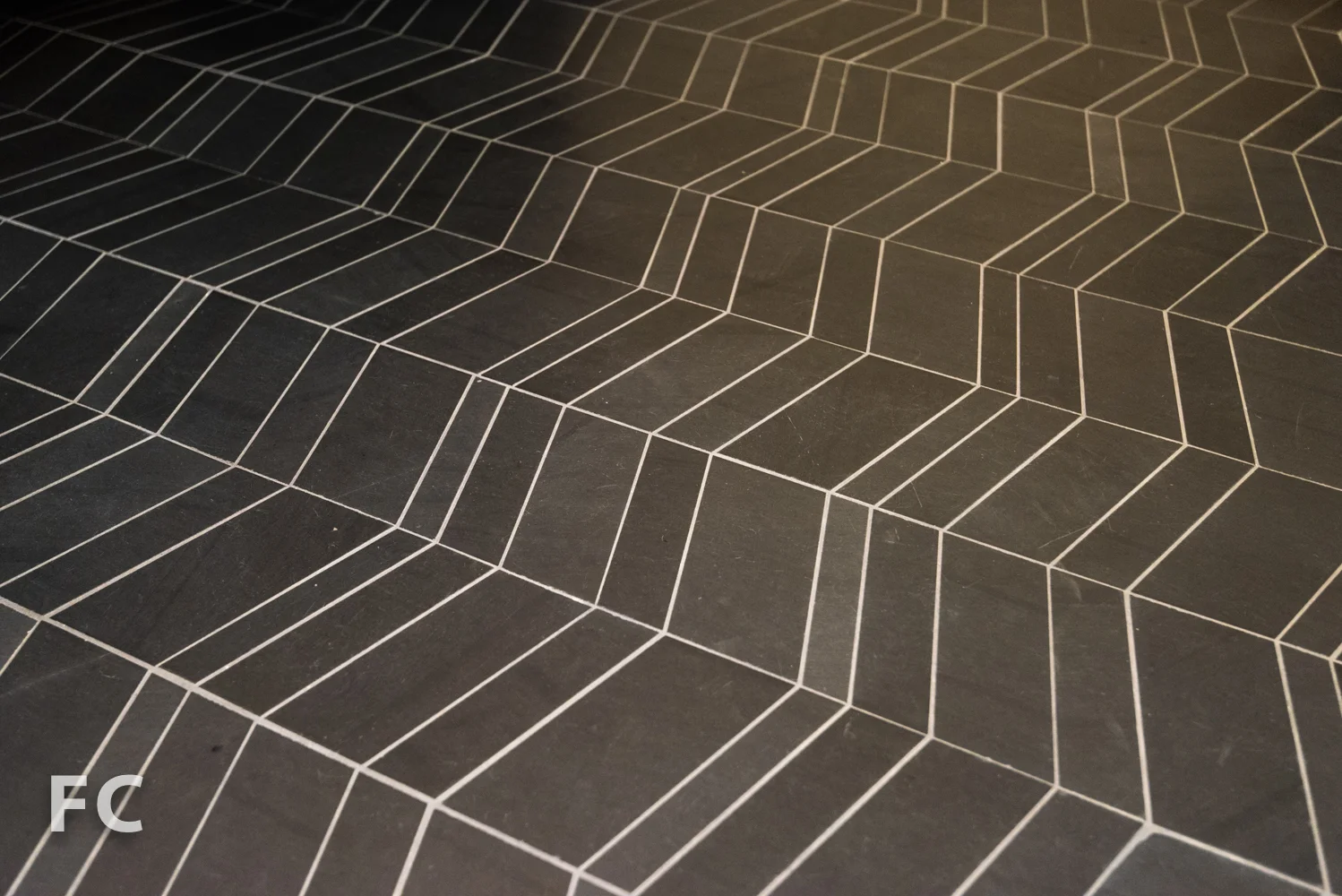Powder room floor tile.