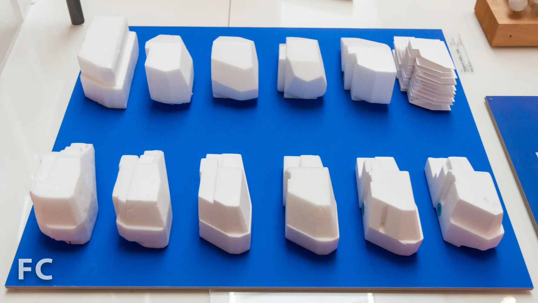 Massing study models.