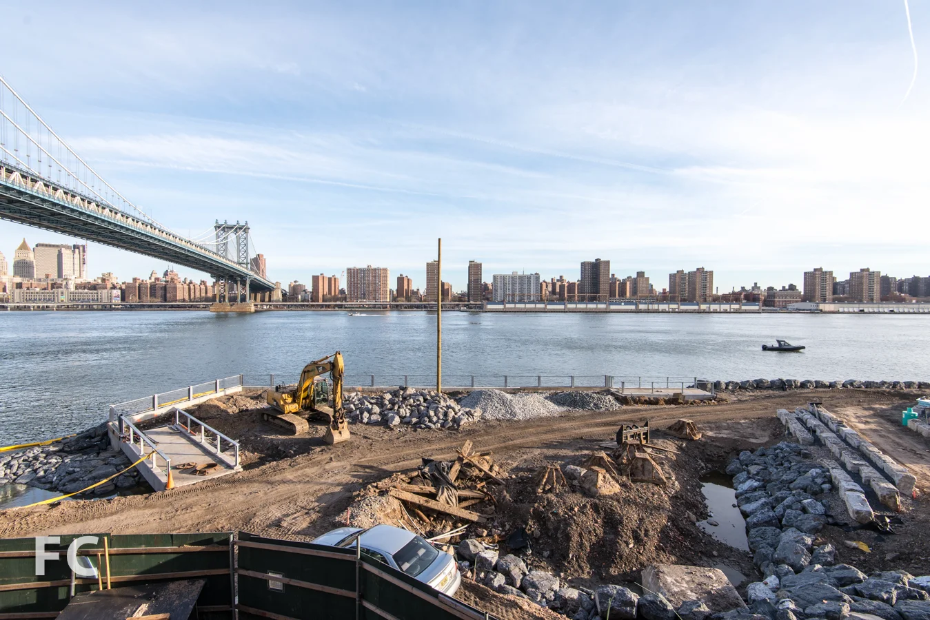 View of John Street Park under construction from 1 John Street.
