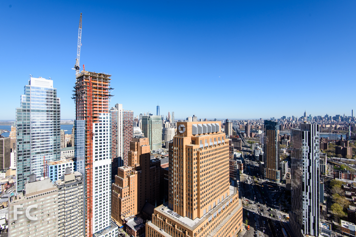 View from the top floor of the market rate tower.