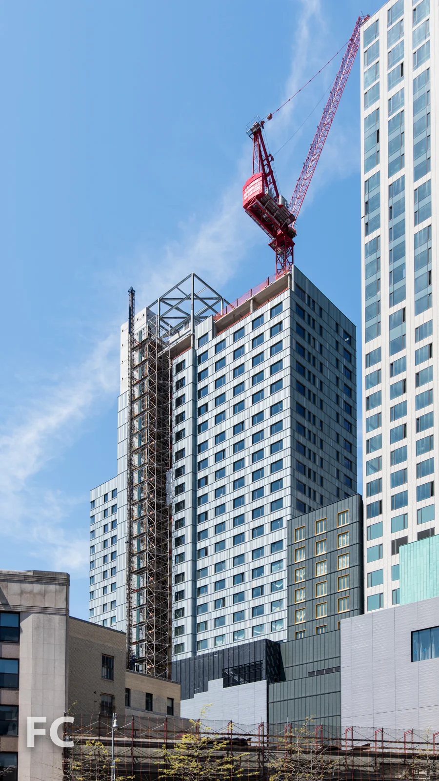 Detail of the east facades of the Phase Two towers.
