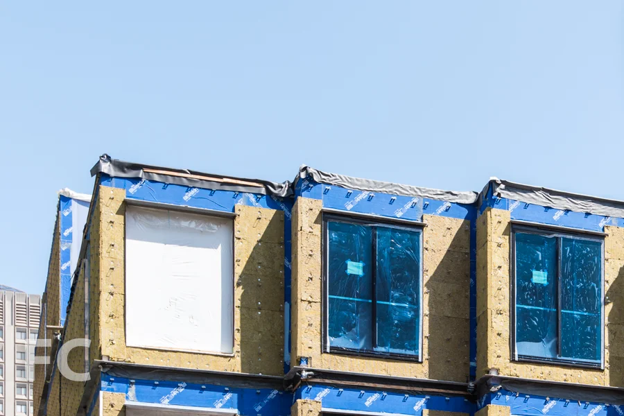 Detail of the modules on the west facade.