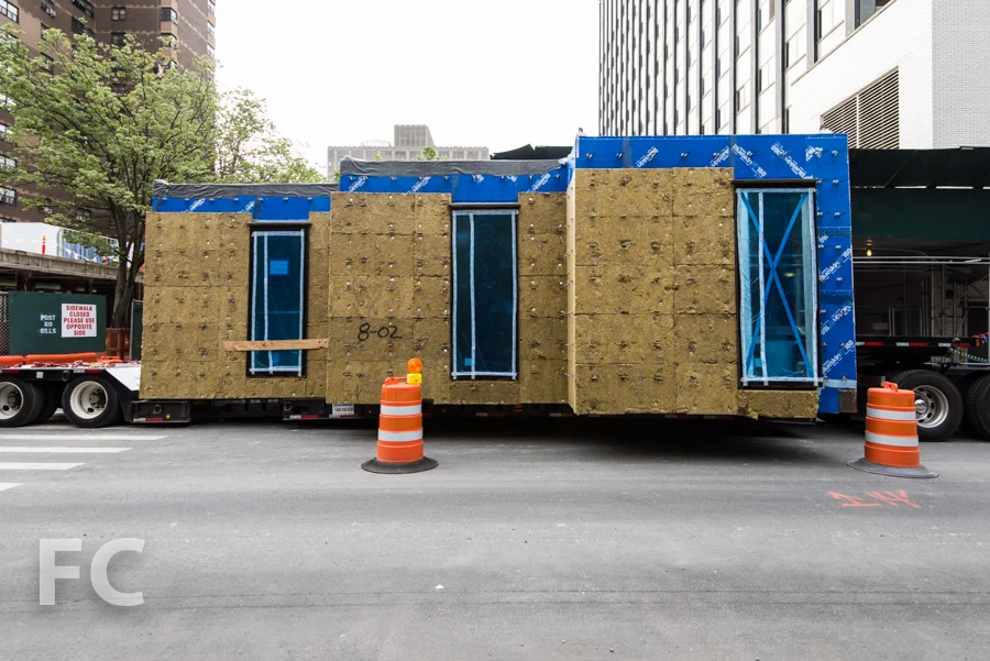Module on site awaiting its placement.