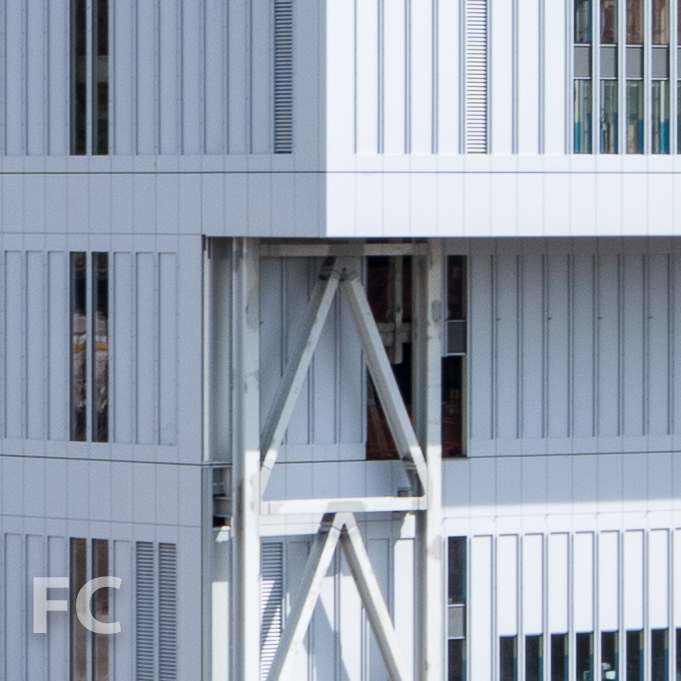 Northwest corner of the facade for the Center for the Arts.