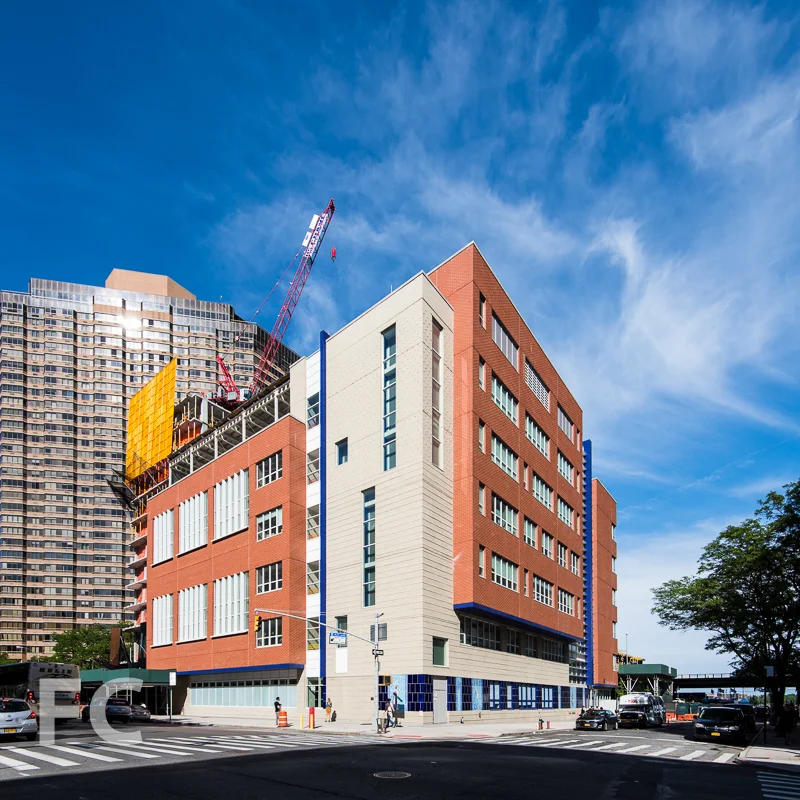 P.S. 281 at the southwest corner of the site from First Avenue.