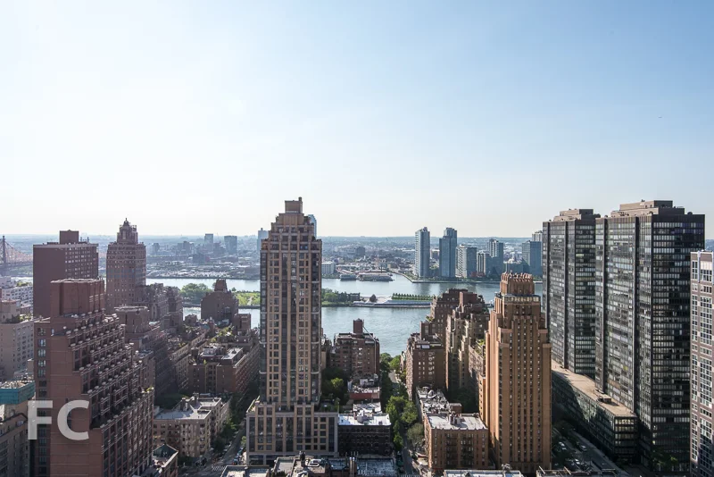 Looking east towards the Franklin D. Roosevelt Four Freedoms Park and Long Island City in Queens from the mechanical platform.