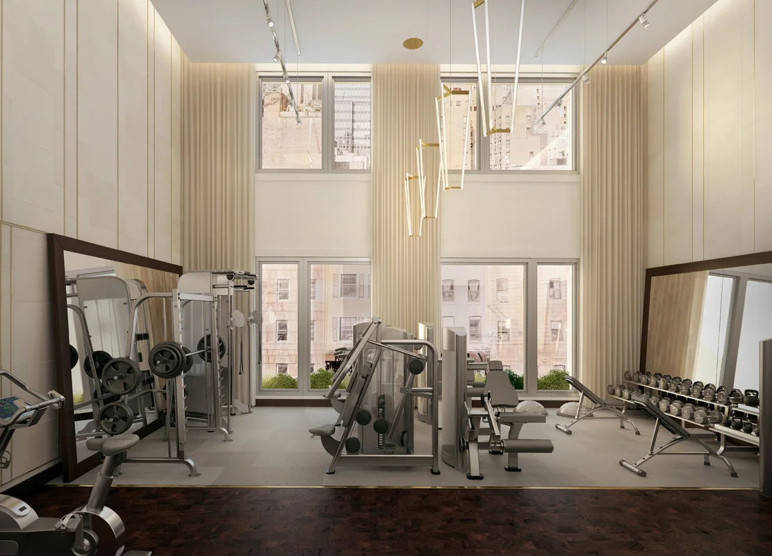 Rendering of the fitness center. Rendering by Visual Unit Worldwide.