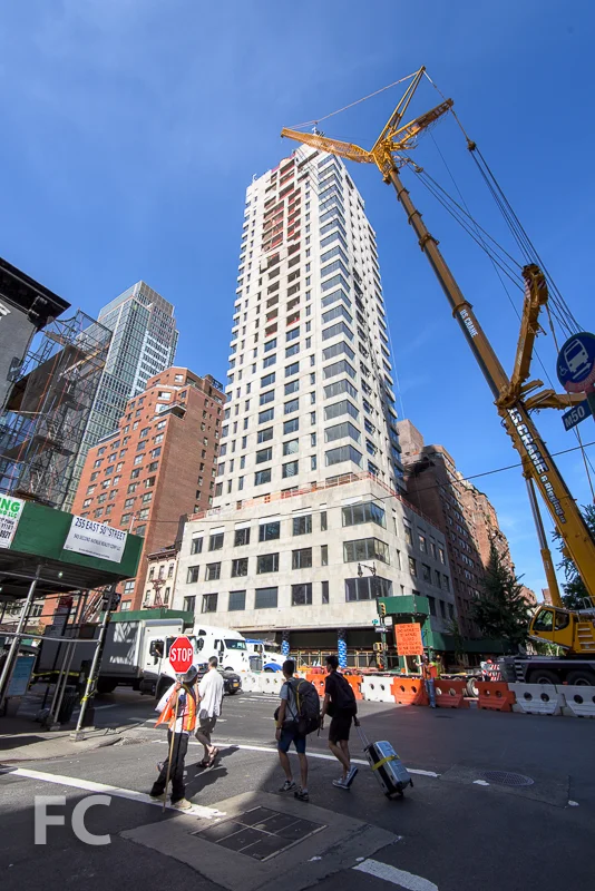 Southwest corner of the tower from Second Avenue.