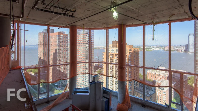 Looking southeast from the second floor of a duplex unit.