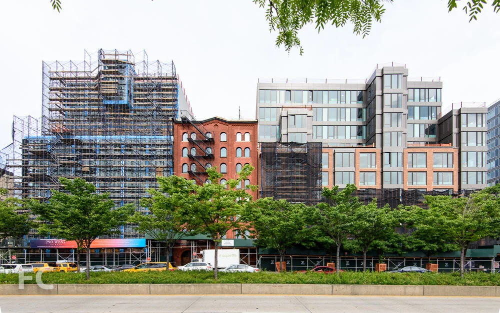 West facade from the Hudson River Greenway.