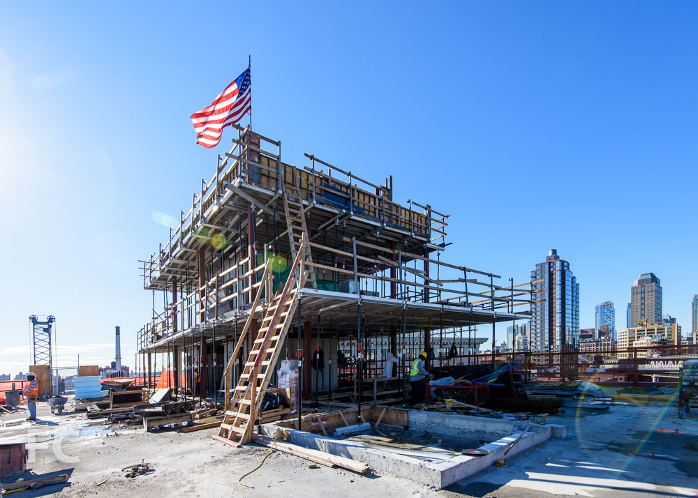 View of the mechanical penthouse from the rooftop.