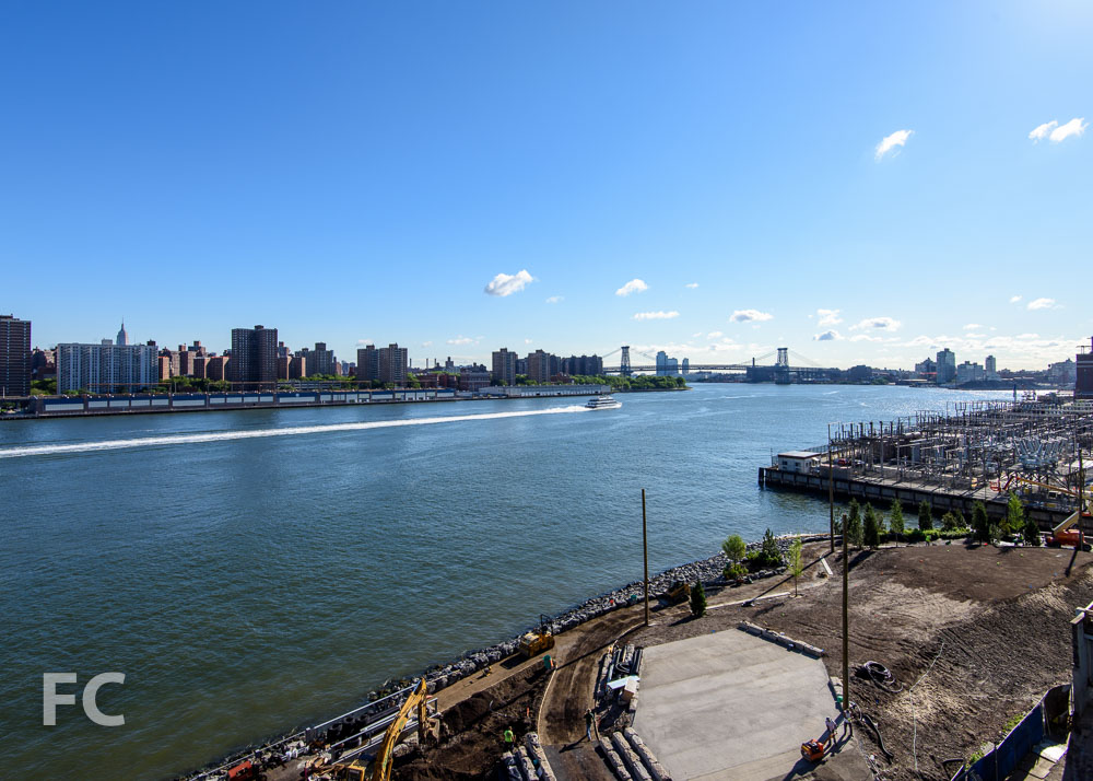 Looking northeast towards the Lower East Side and the Williamsburg Bridge.