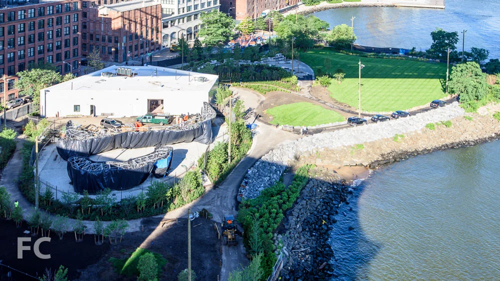 View of the John Street park currently under construction.
