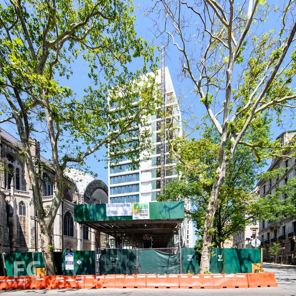 A view of the east tower from Morningside Drive.