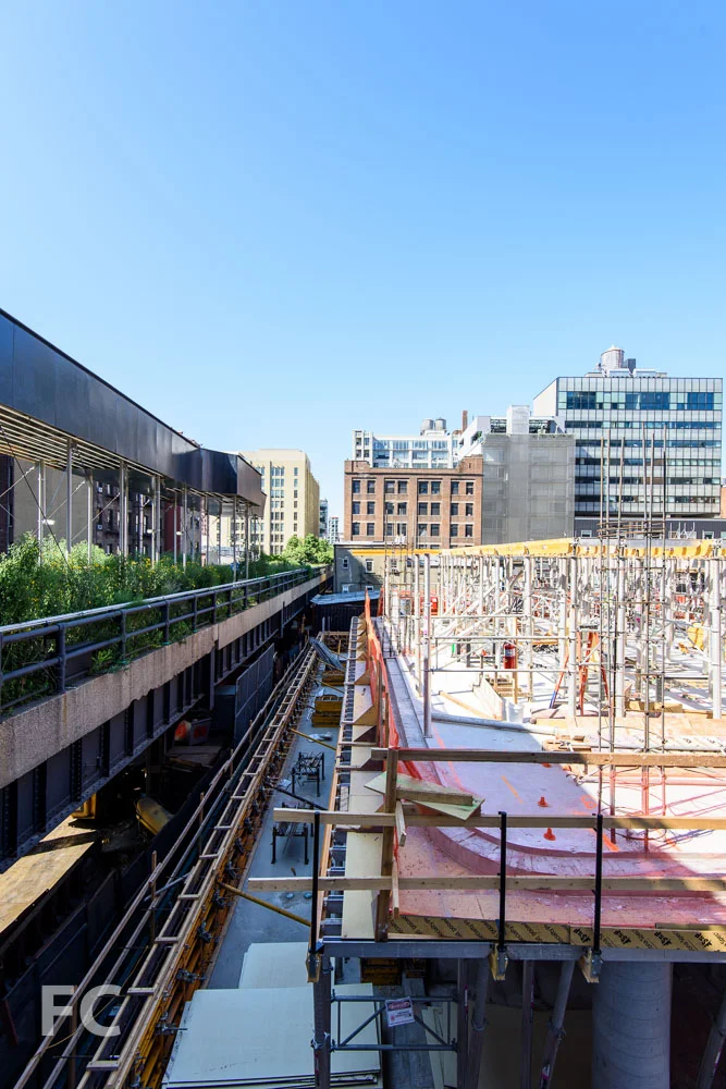 Looking south from the High Line's West 28th Street stairs.