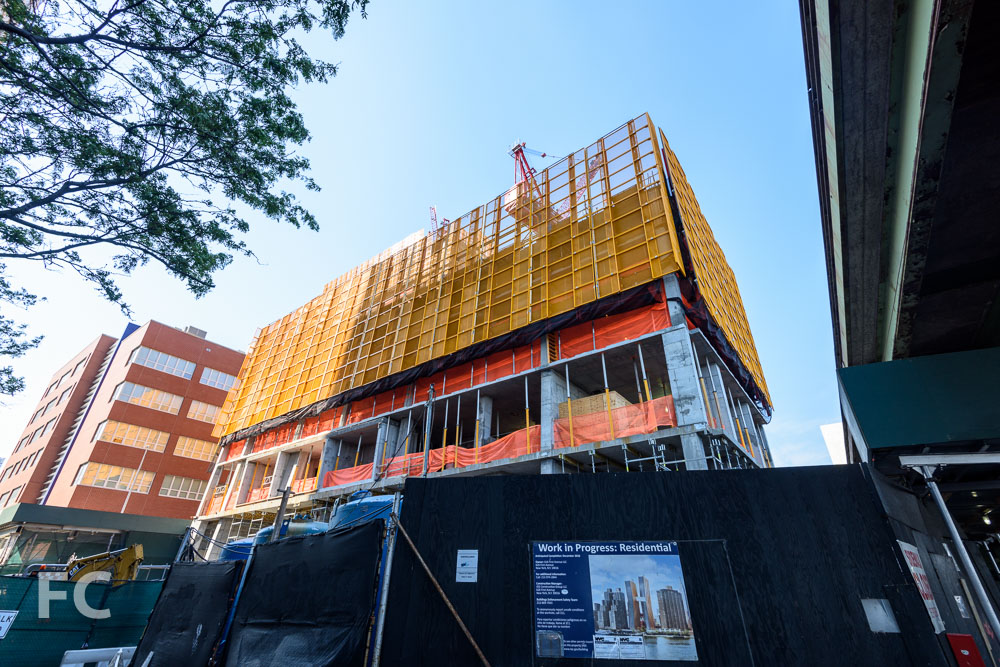South facade of the south tower from East 35th Street.