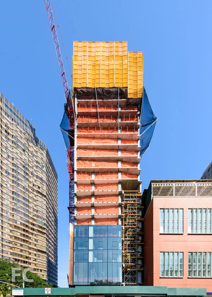 West facade of the north tower.