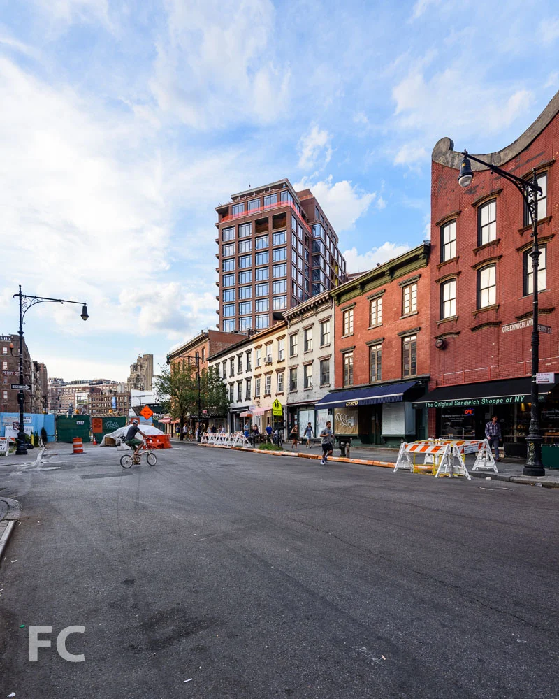 Looking north along Greenwich Avenue.