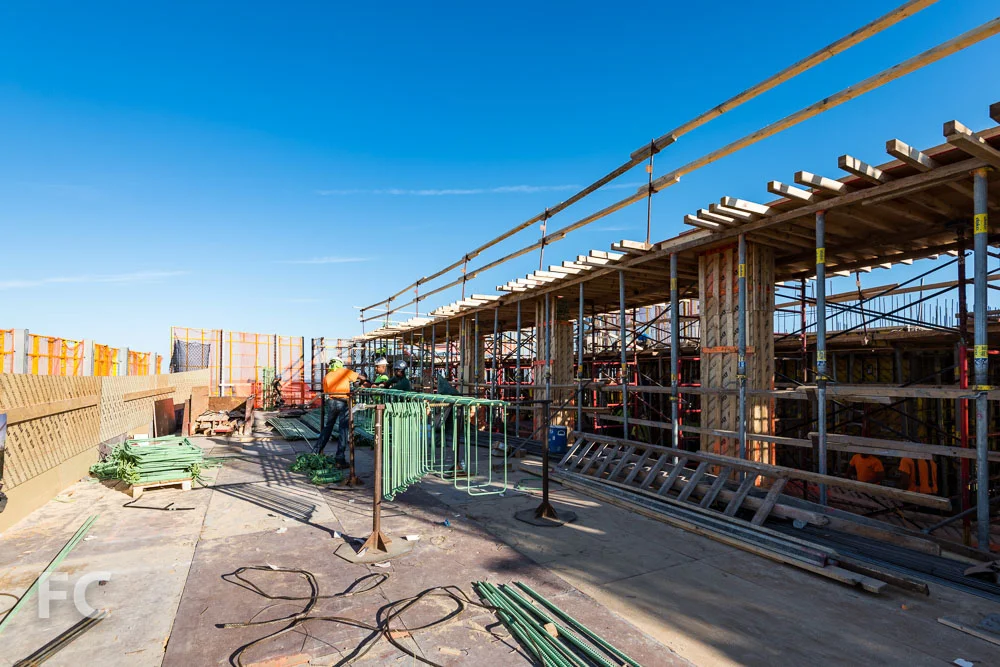On the deck of the future observatory.