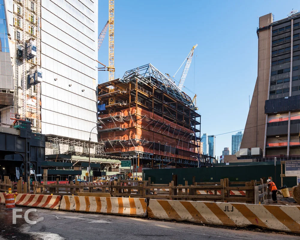 Southeast corner of the retail podium from West 30th Street.