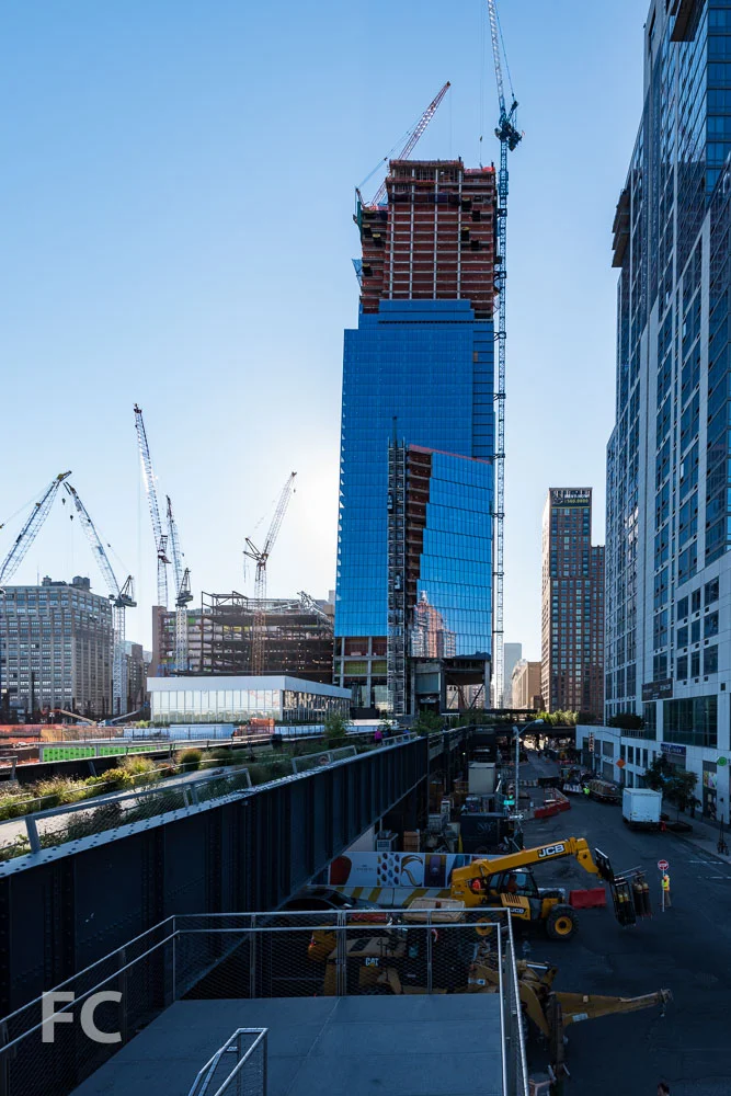 West façade of 10 Hudson Yards from the High Line.