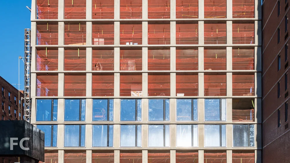 Detail of the east facade.