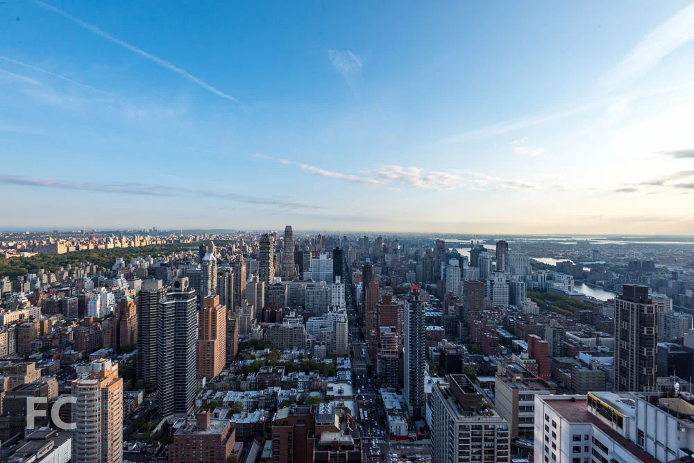 The view to the north from a top floor condo unit.