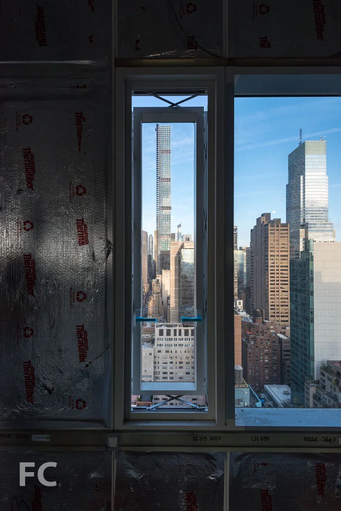 A view of 432 Park Avenue from a parallel projecting operable window.