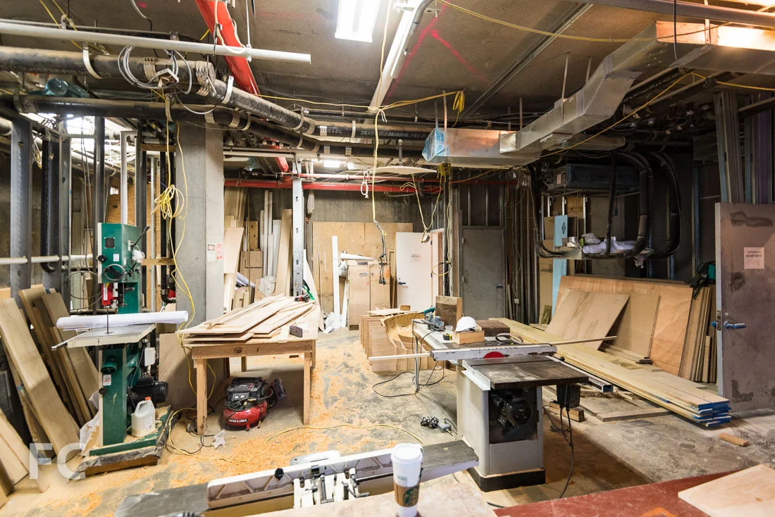Ground floor construction workshop. 