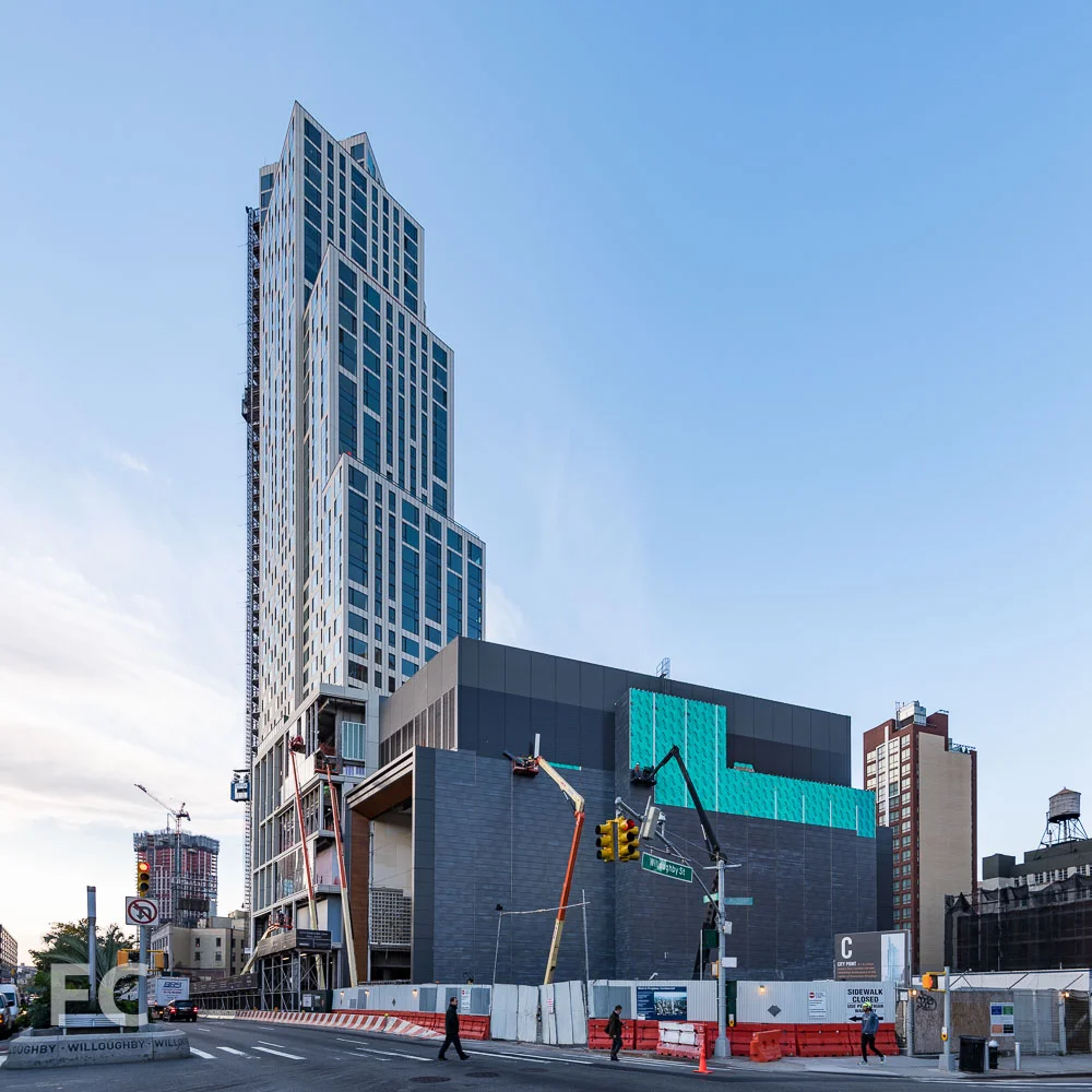North elevation from the intersection of Flatbush Avenue and Willoughby Street.