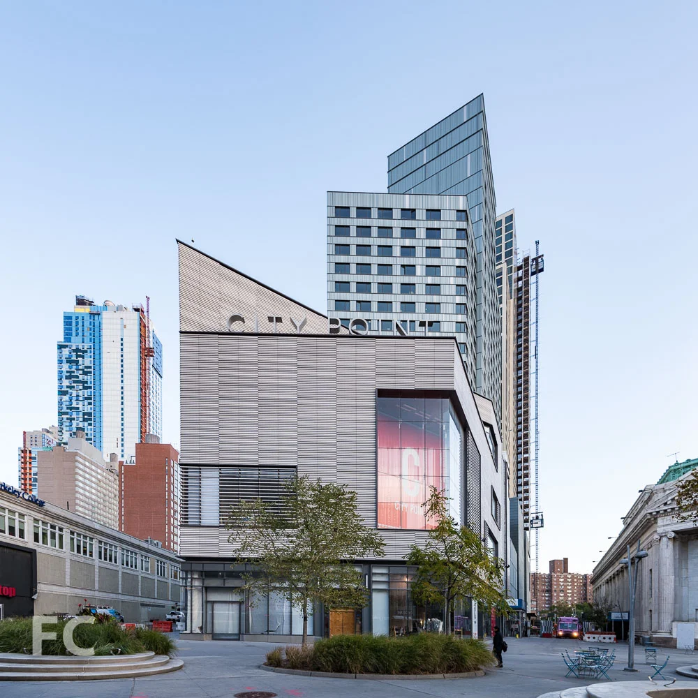 Looking north on Fulton Street.