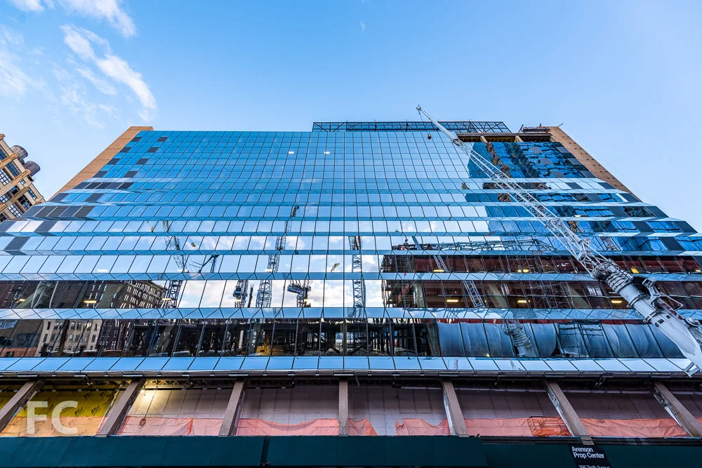 West facade of 5 Manhattan West from 10th Avenue.