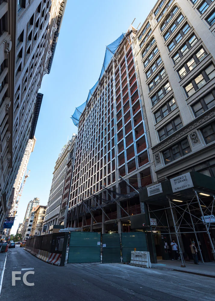 Northwest corner of the West 22nd Street tower.
