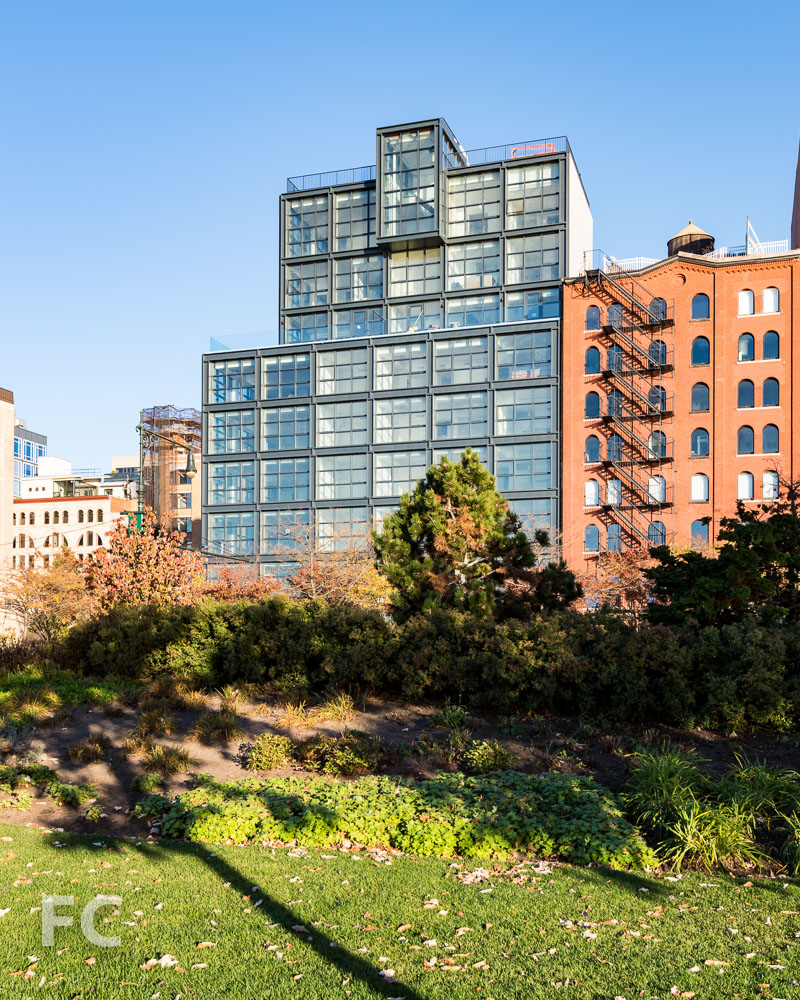West facade from Hudson River Park.