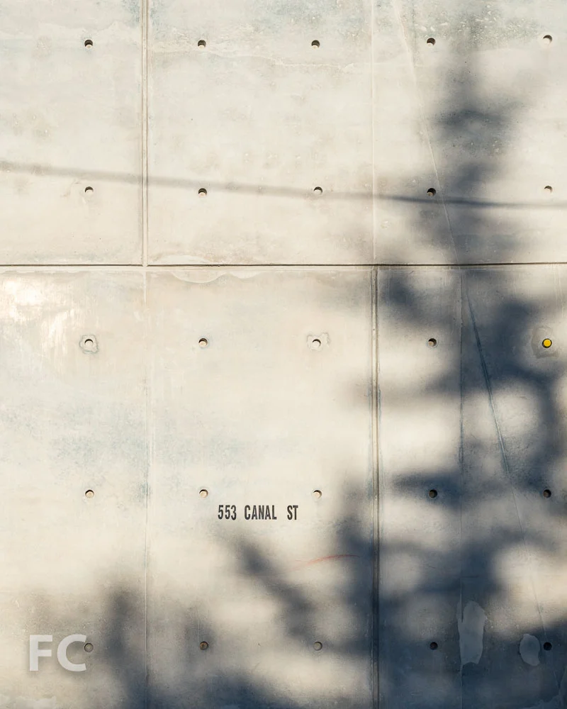 Concrete façade detail.