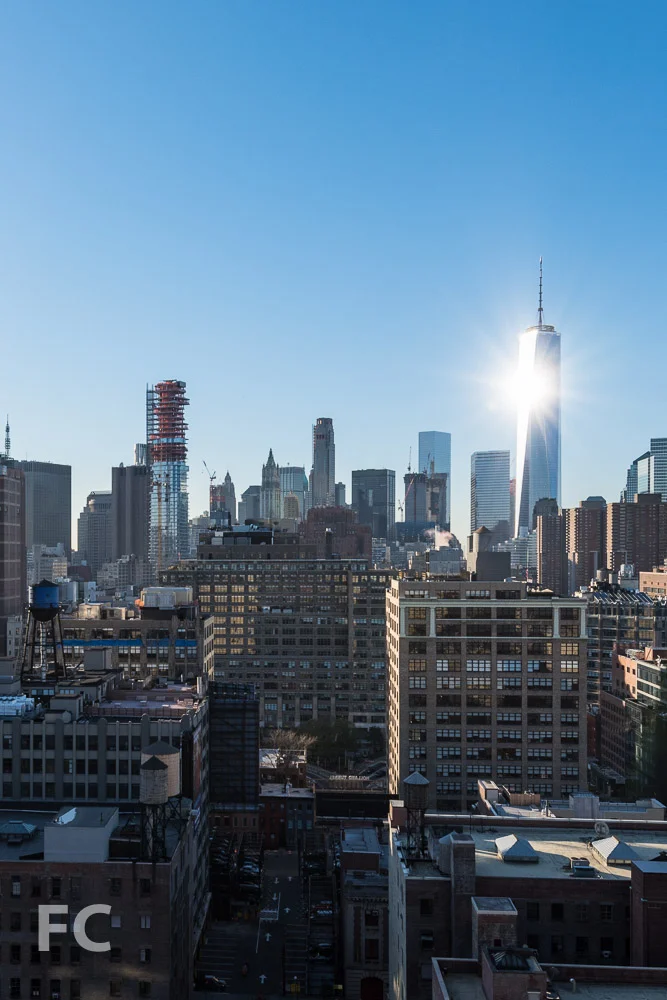 View south towards Lower Manhattan from the Charlton Street tower penthouse.