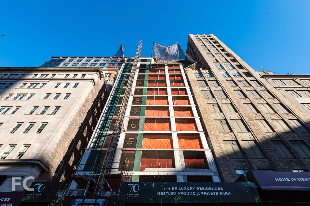 Looking up from Vandam Street.