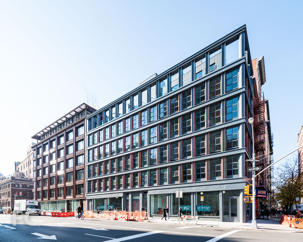 East façade of 10 Bond (left) and 372 Lafayette (right) from Lafayette Street.