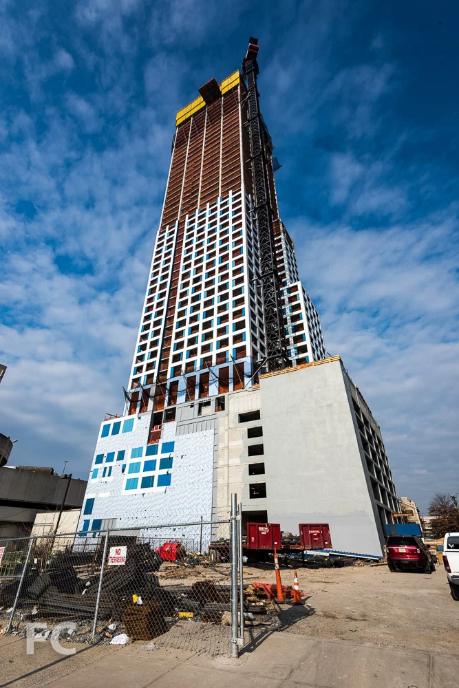 South facade of the phase one tower.
