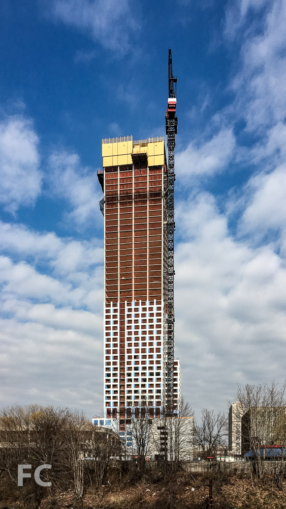 South facade of the phase one tower.