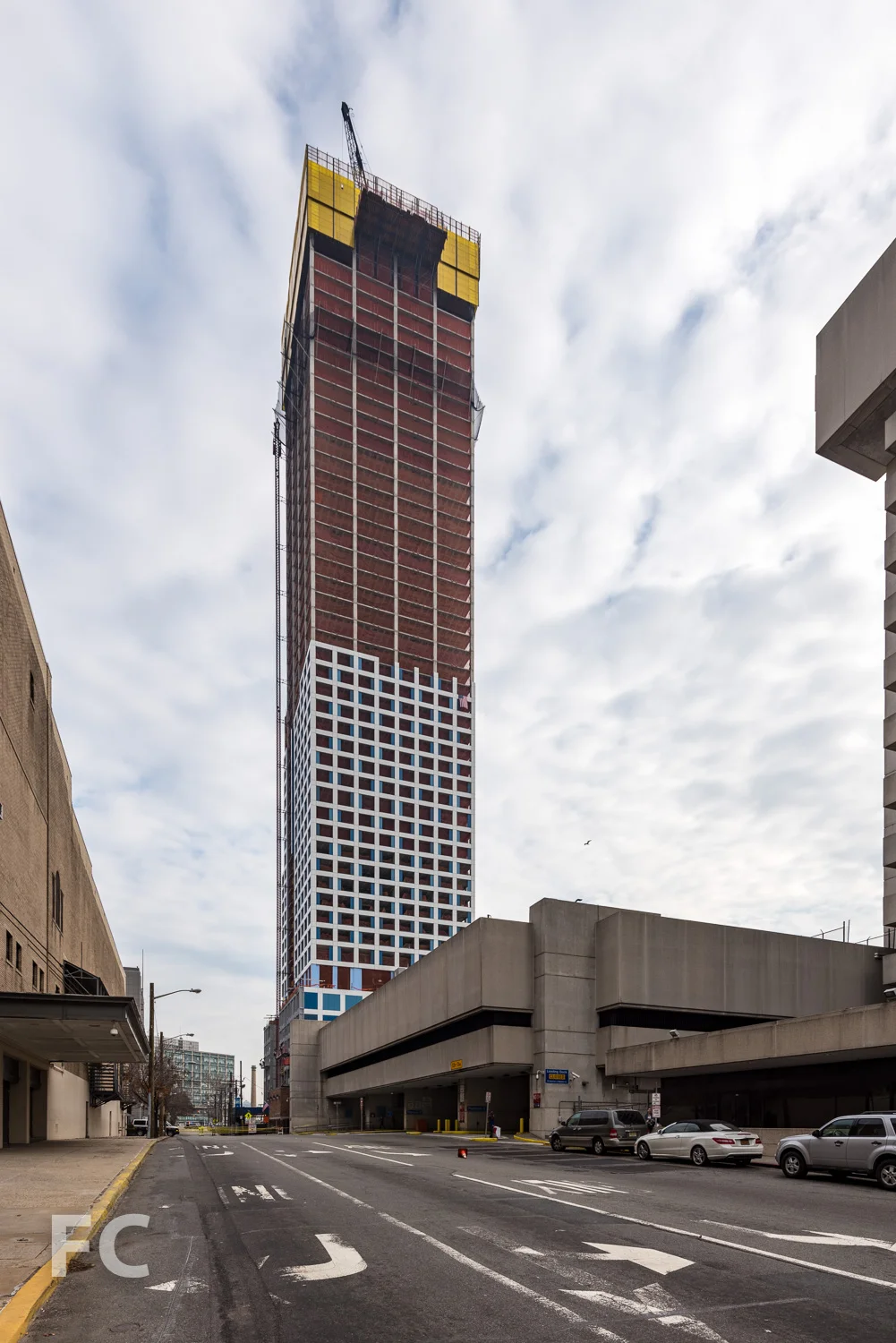 Northwest corner of the phase one tower from Pavonia Avenue.