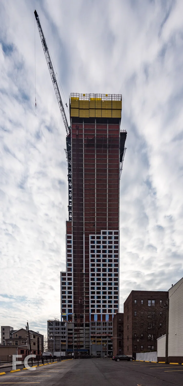 North facade of the phase one tower.