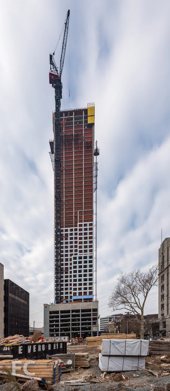 East facade of the phase one tower.