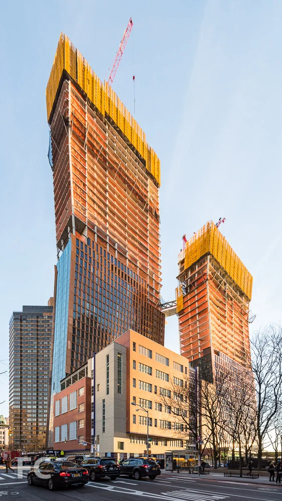 Southwest corner of the site from First Avenue and East 35th Street.
