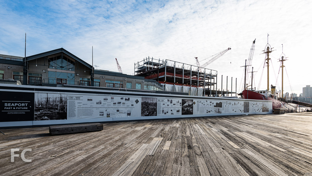 South facade of Pier 17's new retail building.