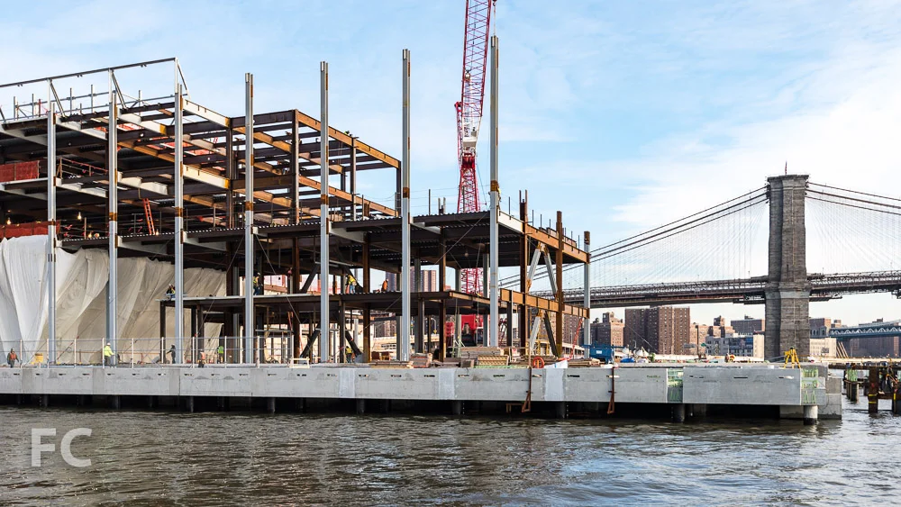 Closeup of the steel superstructure.