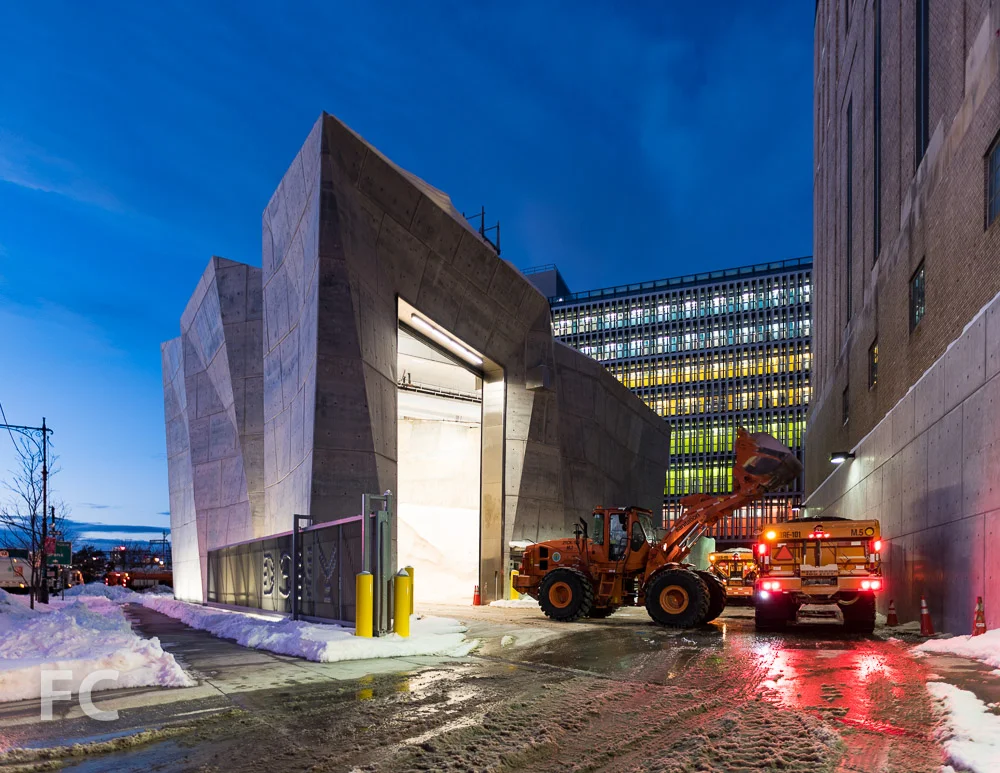 Southeast corner of the Spring Street Salt Shed. 
